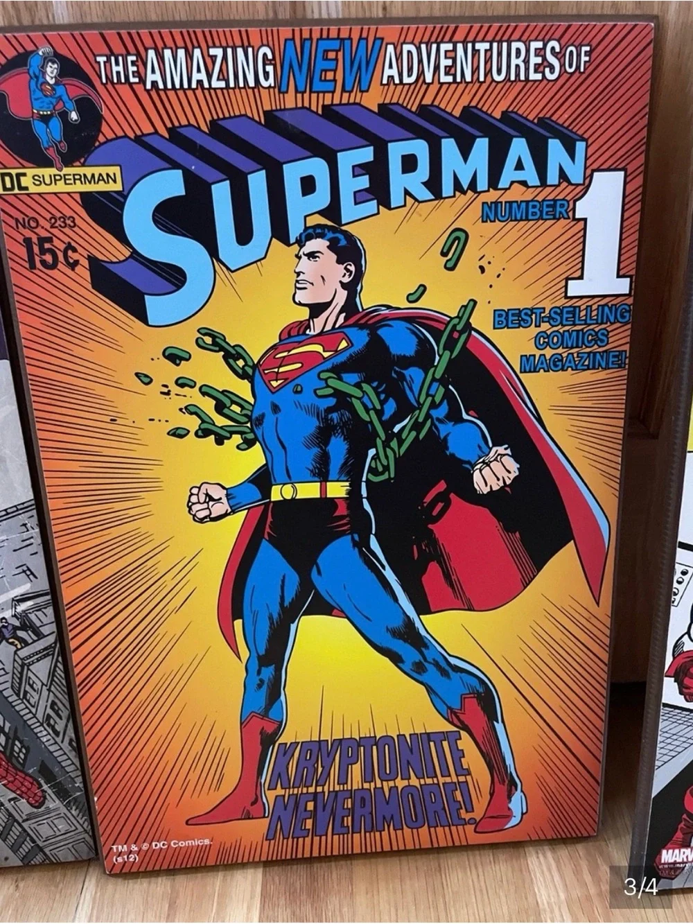 DC Comics Superman ‘Kryptonite Nevermore’ Comic Cover Wooden Wall Art - 13”x19”
